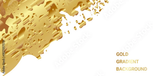 Obraz An elegant abstract background with a metallic gold gradient and grunge texture on a white background. Elegant and modern, perfect for luxury branding, invitations, packaging, or premium mockups.