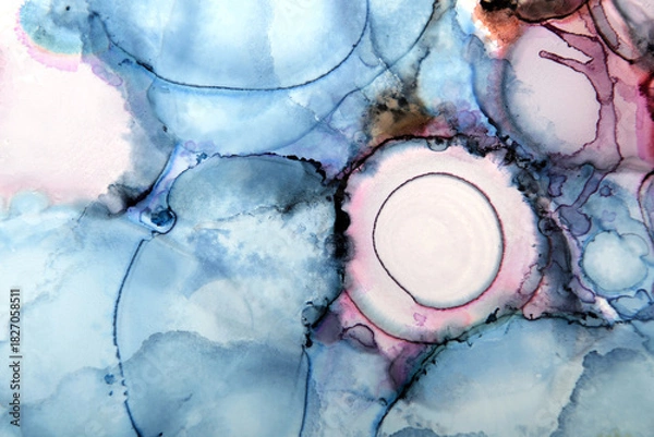 Obraz Ink stain art background in purple and blue