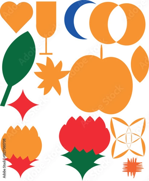 Fototapeta Abstract vector design with geometric shapes and vibrant colors for creative projects