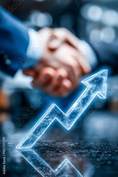 Obraz 成功した商談とポジティブな成長　金融・経済のイメージ背景