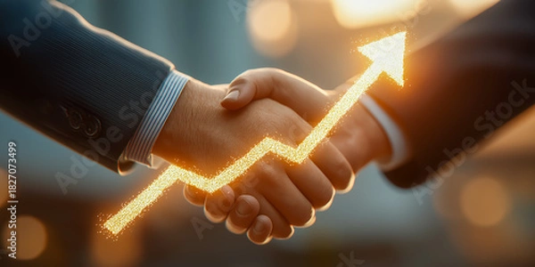 Obraz 経営パートナーシップと上昇する数値イメージ