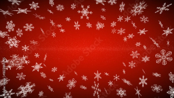 Obraz Snowflakes Christmas background red
