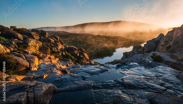 Fototapeta Majestic Vistas: Breathtaking Landscapes Showcasing Rugged Coastlines and Misty Mountain Lakes