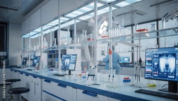 Fototapeta Cutting-Edge Research: A Modern Laboratory Fully Equipped with Advanced Scientific Instrumentation