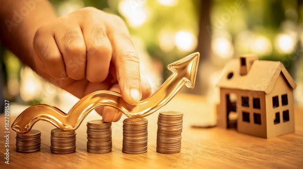 Obraz 住宅ローンの完済と成功のグラフィック