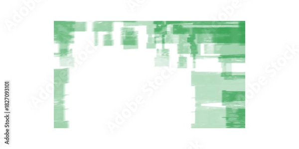 Fototapeta Abstract green shapes on black background art design graphic modern contemporary illustration concept on transparent background