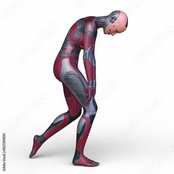 Fototapeta 女性サイボーグ　3DCGレンダリング