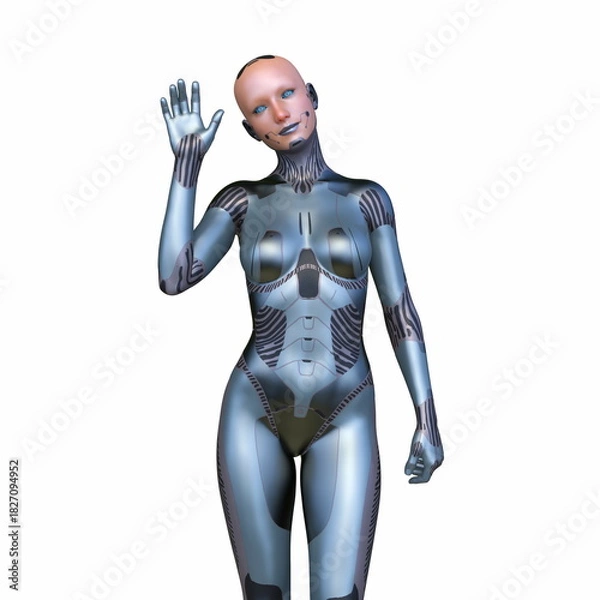 Fototapeta 女性サイボーグ　3DCGレンダリング