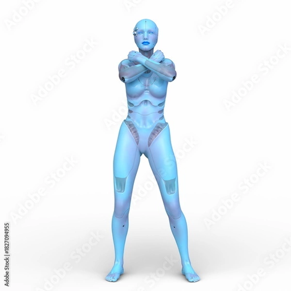 Fototapeta 女性サイボーグ　3DCGレンダリング