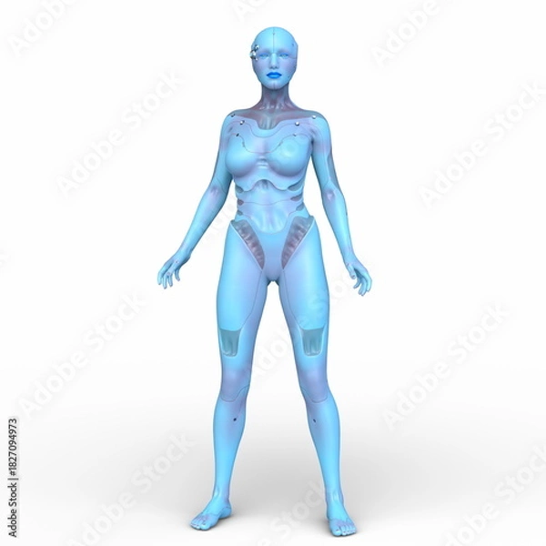 Fototapeta 女性サイボーグ　3DCGレンダリング