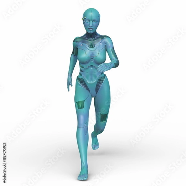 Fototapeta 女性サイボーグ　3DCGレンダリング