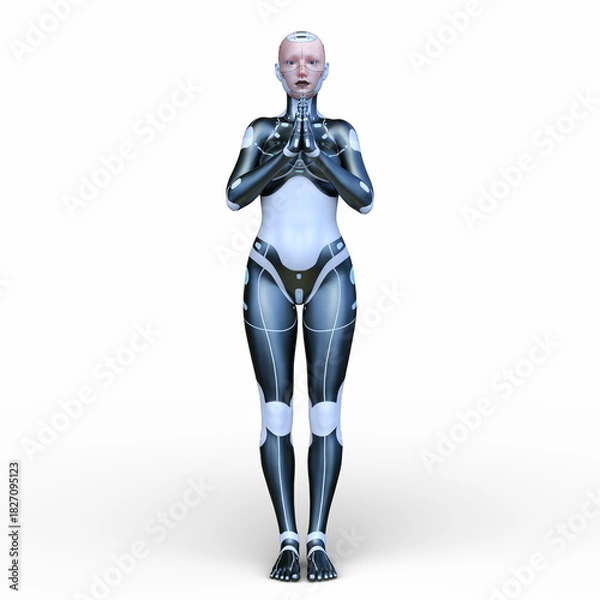 Fototapeta 女性サイボーグ　3DCGレンダリング