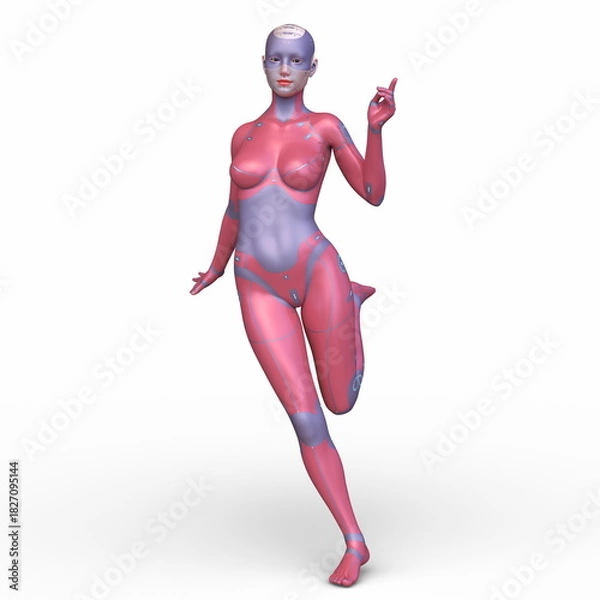 Fototapeta 女性サイボーグ　3DCGレンダリング