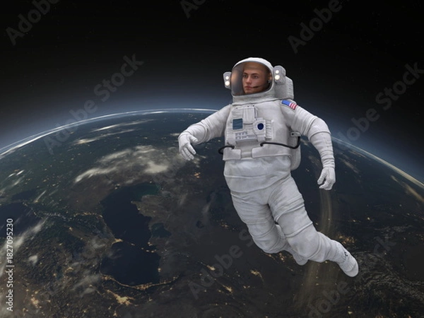 Fototapeta 宇宙飛行士　3DCGレンダリング