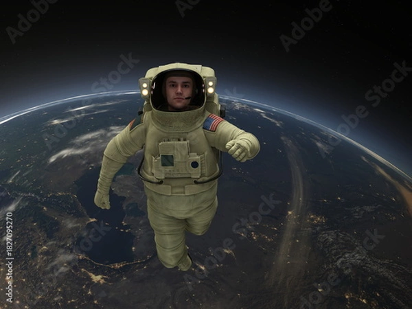 Fototapeta 宇宙飛行士　3DCGレンダリング