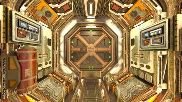 Fototapeta 宇宙船内の風景　3DCGレンダリング