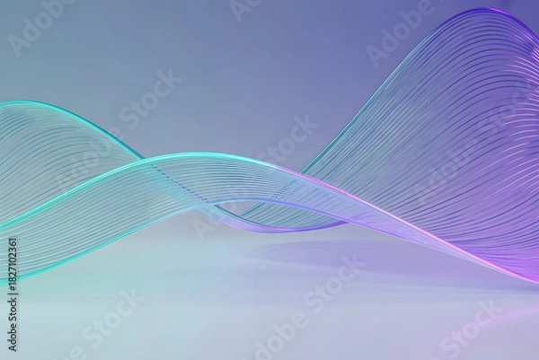 Obraz Abstract flowing ribbon of light with purple and blue hues
