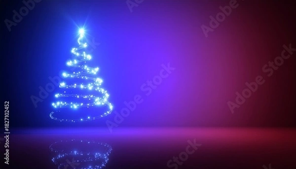 Fototapeta neon christmas tree