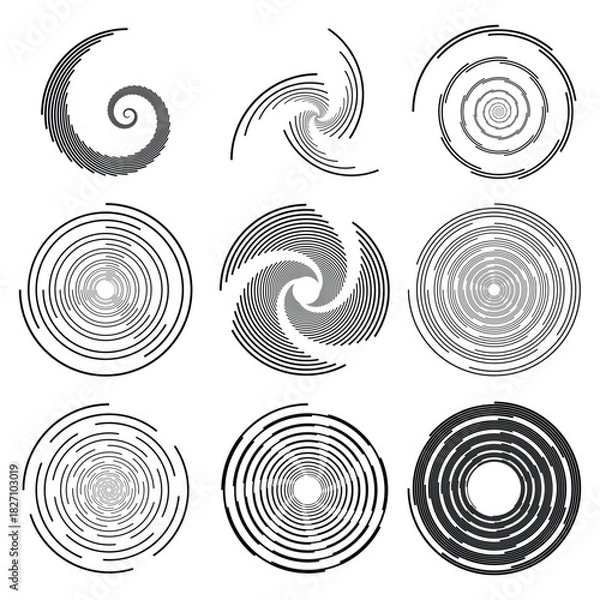 Obraz Abstract spiral vortex element collection