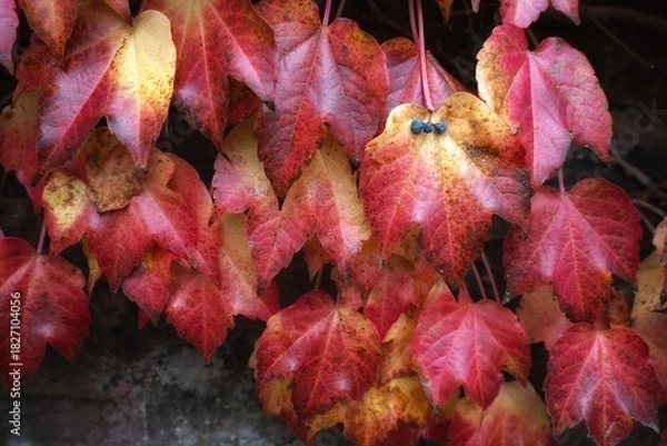 Fototapeta red autumn leaves