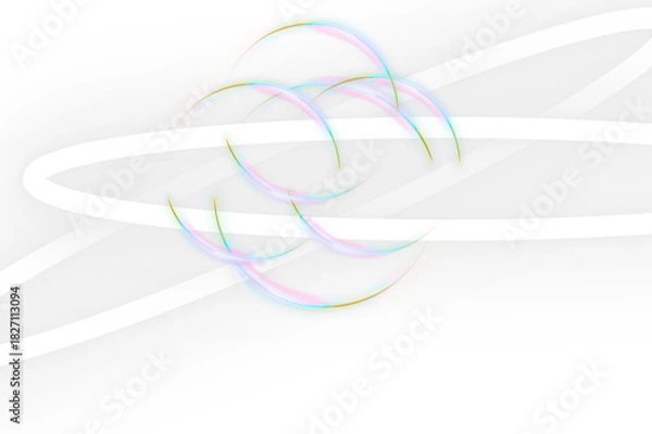 Fototapeta Abstract pastel light lines intertwining on white isolated on transparent background