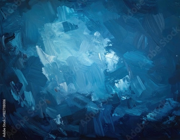 Obraz Swirling blue abstract artwork with visible brushstrokes