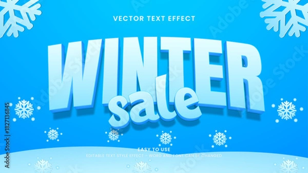 Obraz winter sale editable text effect 3d vector
