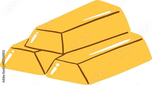 Obraz Hand Drawn Gold Bar Icon