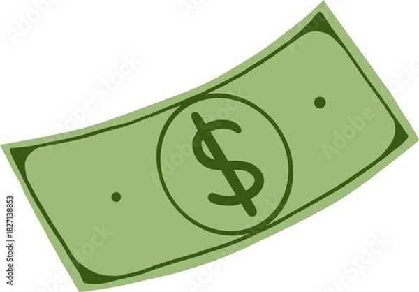 Obraz Hand Drawn Flying Dollar Bill