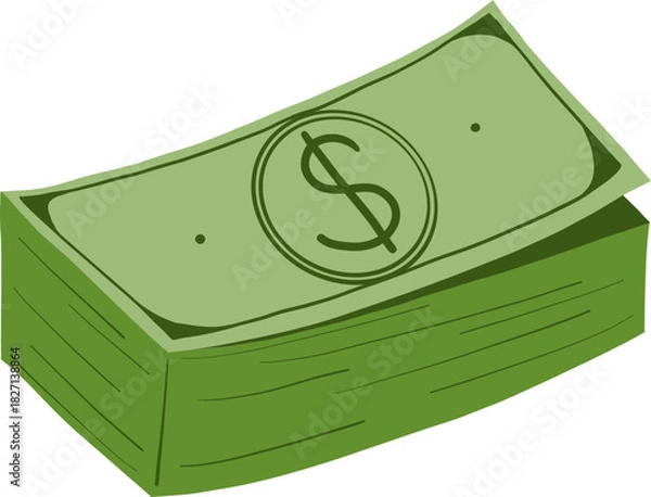 Obraz Hand Drawn Stack Of Cash Bills