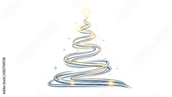 Fototapeta “Christmas Tree Made of Light Trails – Modern Glowing Vector Design”