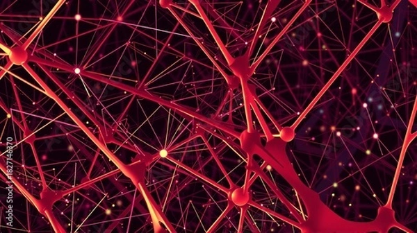 Fototapeta Neural Network Digital Connections