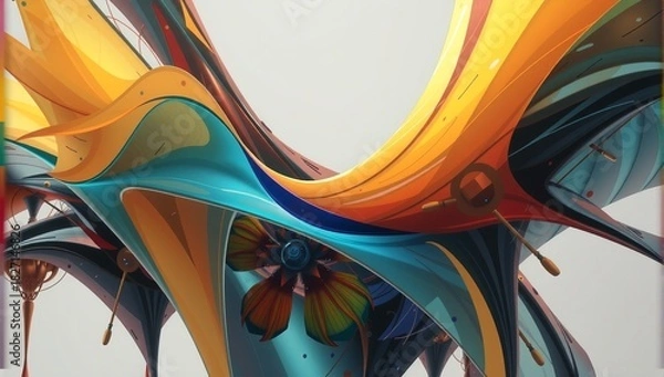 Fototapeta Vibrant Abstract Colorful Wave Design