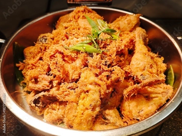 Obraz  Fried chicken with eggs