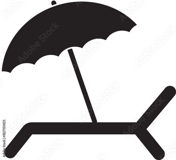 Obraz Beach Chair and Umbrella Icon for Summer Vacation