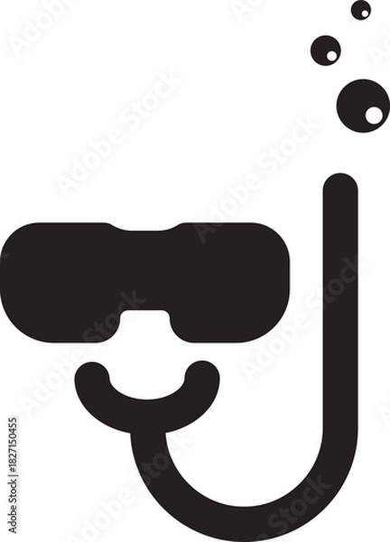 Obraz Snorkeling equipment icon for summer vacation activity