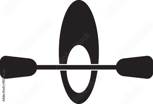 Obraz Minimalist kayak and paddle boat vector graphic