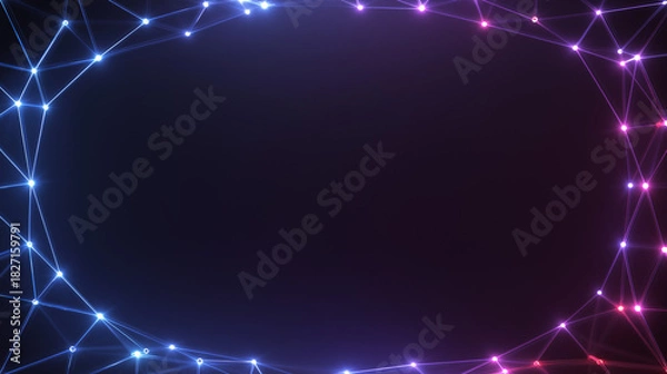 Obraz Abstract glowing network frame with copy space for text or graphics.
