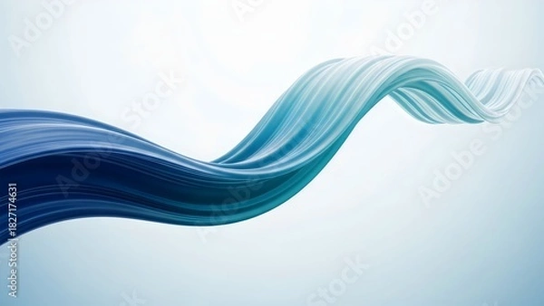 Fototapeta A single ribbon-like wave stretching diagonally across the frame, smooth gradient, clean background