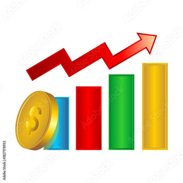 Fototapeta business graph with arrow