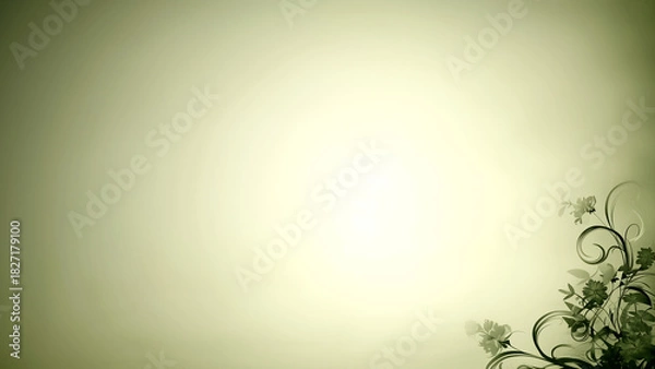 Obraz 植物のシルエットとグラデーションの背景