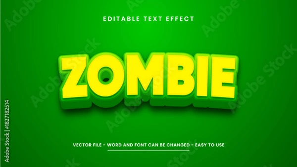 Fototapeta Zombie editable text effect  3d editable text style