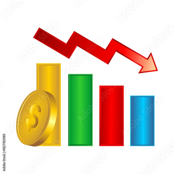 Fototapeta business graph with arrow