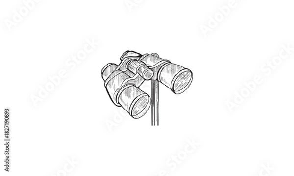 Obraz Vintage opera glasses sketch style vector illustration. Old hand drawn engraving imitation. Vintage object illustration