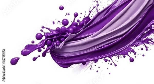 Fototapeta Purple Splash Abstract: A dynamic and expressive display of purple paint in motion, capturing the fluidity and vibrancy of color.
