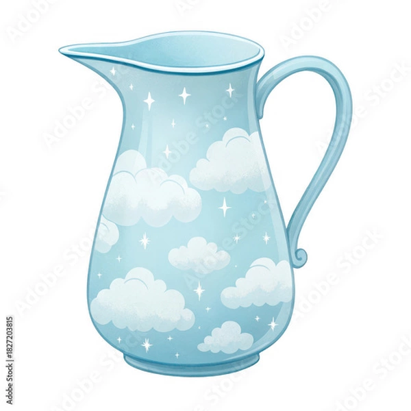 Obraz Pitcher filled with clouds and raindrops a whimsical concept illustration