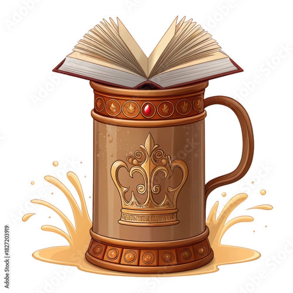 Obraz Beer mug crown knowledge wisdom symbolism