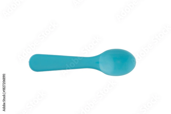 Obraz Disposable plastic spoon on a white background.