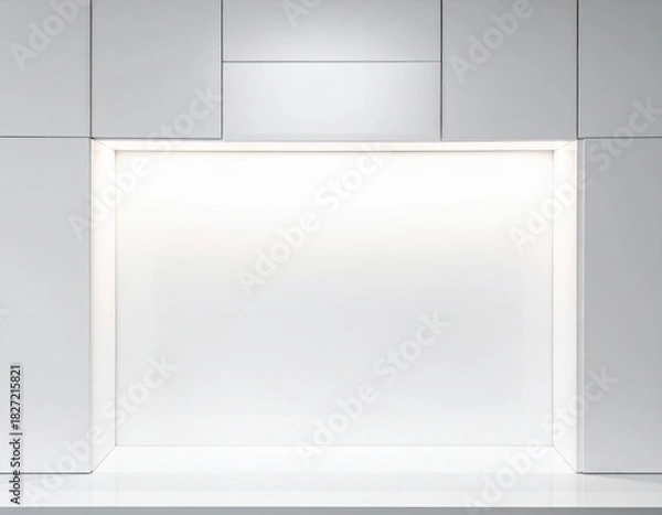 Obraz Eye-level counter frame with bright interior glow white