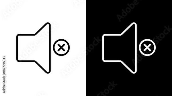 Fototapeta Mute With Icon Set Design